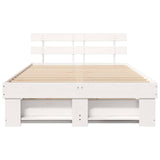Bed Frame with Headboard White 120 x 190 cm Solid Pine Wood 872495