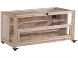 Wooden Hamster Cage, Mice Rodent Small Animals Kit Hutch, 3 Tiers Exercise Play House, with Wheels, T3398P555150