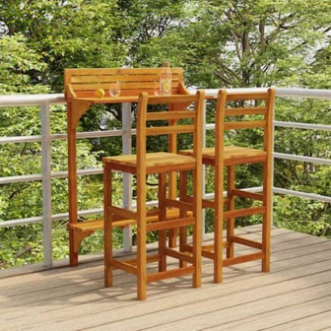 3 Piece Balcony Bar Set Solid Wood Acacia 3116002
