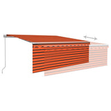 Manual Retractable Awning with Blind 4.5x3m Orange&Brown 3069320