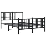 Metal Bed Frame without Mattress with Footboard Black 120x190cm 376339