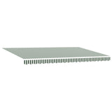 Retractable Awning Green and white 500 x 300 cm Fabric 3331464