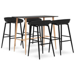ZNTS 5 Piece Bar Set Black 3057465