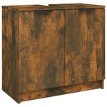 ZNTS 3 Piece Bathroom Cabinet Set Smoked Oak Engineered Wood 3115881