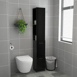 Bathroom Cabinet Black 25x26.5x170 cm Engineered Wood 808432