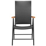 Dining Set Black and Brown PE Rattan, WPC, Aluminium Medium 3060076