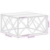 Coffee Table Gold Stainless Steel and Solid Sleeper Wood 349982