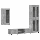 TV Cabinet Set FLORIN 3 pcs Concrete Grey Engineered Wood 3397947
