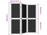 Room Divider 3 Panels Brown Solid Wood Paulownia 358813