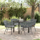Garden Dining Set 5 pcs Grey Poly rattan 3380933