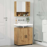Bathroom Furniture Set Wall-mounted with Door 2 pcs Artisan Oak 3392942