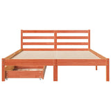 Bed Frame without Mattress Wax Brown 140x190 cm Solid Wood Pine 3301554