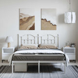 Metal Bed Frame without Mattress with Headboard White 150x200cm 353490