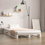 Pallet Bed without Mattress White Single Solid Wood 821423