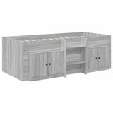 Loft Bed Frame with Cabinet 3 pcs Grey Sonoma Engineered Wood 3423379