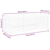 Garden Storage Box 150x50x55 cm Solid Eucalyptus Wood 47286