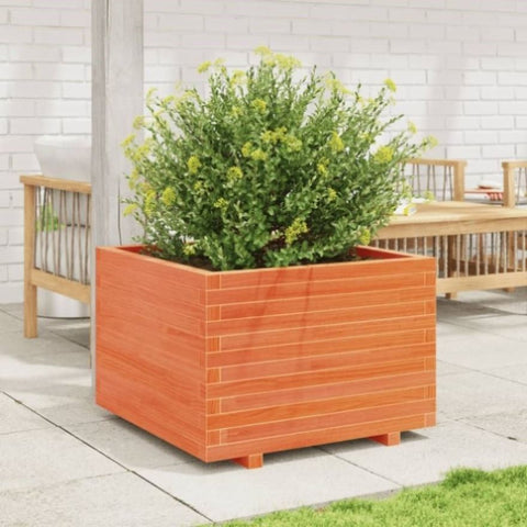 ZNTS Garden Planter Wax Brown 70x70x49.5 cm Solid Wood Pine 3282526