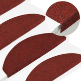 Stair Mats Self-adhesive 15 pcs 65x22.5x3.5 cm Red 136398