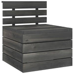 ZNTS 10 Piece Garden Pallet Lounge Set Solid Pinewood Dark Grey 3063764