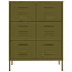 ZNTS Drawer Cabinet Olive Green 80x35x101.5 cm Steel 336144