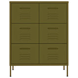 ZNTS Drawer Cabinet Olive Green 80x35x101.5 cm Steel 336144