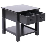 Side Table Black 40x40x40 cm Paulownia Wood 284071