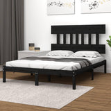 Bed Frame without Mattress Black 140x190 cm Solid Wood 3104722