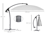 2.7m Cantilever Parasol, with Cross Base - Grey T3398P328446