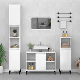 Sink Cabinet High Gloss White 80x33x60 cm Engineered Wood 821294