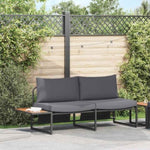 Garden Sofa with Cushion Brown 200.5 x 70 x 85.5cm Metal 42007549