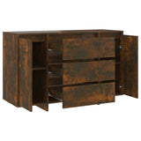 Sideboard with 3 Drawers Smoked Oak 120x41x75 cm Engineered Wood 813062