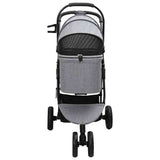 Folding Pet Stroller Adjustable Grey 78 x 54 x 101 cm Polyester 42012441