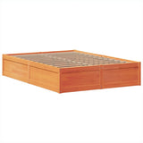 Bed Frame without Mattress Wax Brown 140x190 cm Solid Wood Pine 3323508