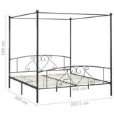 Bed Frame Grey Metal 200x200 cm Classic/Traditional 284446