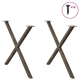 Dining Table Legs X-Shaped 2 pcs Natural Steel 90x cm Steel 4012927