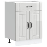 Kitchen Base Cabinet Lucca High Gloss White Engineered Wood 853729