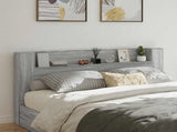 Storage Headboard with LED Grey Sonoma Engineered Wood 3418698