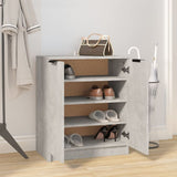Shoe Cabinet Concrete Grey 59x35x70 cm Engineered Wood 811425