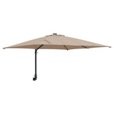 Garden Parasol Taupe 248.5 x 247.5 x 160 cm Polyester and Steel 42003238
