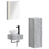 Bathroom Cabinet Set 4 pcs Grey Sonoma 43 x 11.5 x 60.5 cm 3407380