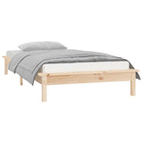 LED Bed Frame without Mattress 75x190 cm Small Single Small Single Solid Wood 820631