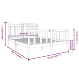 3100969 Bed Frame without Mattress White Solid Wood 160x200 cm