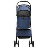Folding Pet Stroller Adjustable Blue 81 x 47 x 99 cm Polyester 42012434