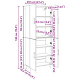 Highboard Black oak 69.5 x 34 x 180 cm Engineered Wood 3394580