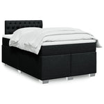 ZNTS Box Spring Bed with Mattress Black 120x200 cm Fabric 3285864