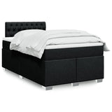 ZNTS Box Spring Bed with Mattress Black 120x200 cm Fabric 3285864