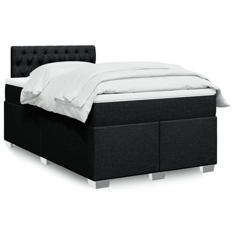 ZNTS Box Spring Bed with Mattress Black 120x200 cm Fabric 3285864