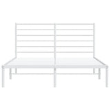 Metal Bed Frame without Mattress with Headboard White 120x200cm 352366