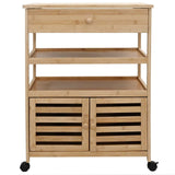 Kitchen Trolley with Wheels Natural 59.5 x 36 x 82 cm Bamboo 42028295