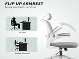Executive Office Chair, Ergonomic Mesh High Back Desk Chair with Flip-up Armrest, Rotatable T3398P342437